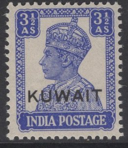 KUWAIT SG59 1945 3½a BRIGHT BLUE MTD MINT
