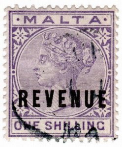 (I.B) Malta Revenue : Duty Stamp 1/-