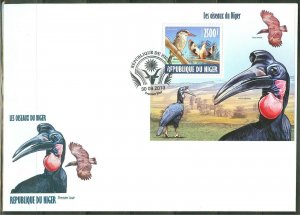 NIGER 2013 BIRDS OF NIGER  SOUVENIR SHEET  FIRST DAY COVER