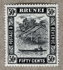 Brunei 1947 50c black, MNH. Scott 72, CV $6.50.  SG 89