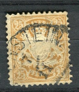 GERMANY BAVARIA; 1870 early classic Narrow Mesh Wmk. used 25k. fair Postmark