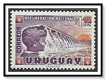 Uruguay Scott B7 MNH** Dam semi-postal stamp