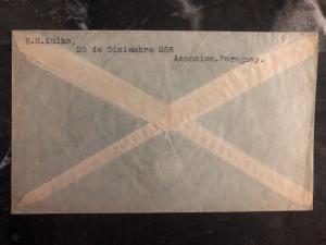1947 Asuncion Paraguay Airmail Cover To Baltimore MD USA