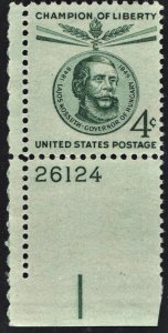 SC#1117 4¢ Champion of Liberty: Lajos Kossuth Plate Single (1958) MNH