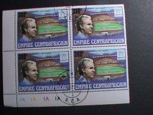 CENTRAL AFRICA EMPIRE-1978 WORLD CUP SOCCER-ARGENTINA'78 CTO   PLATE BLOCK