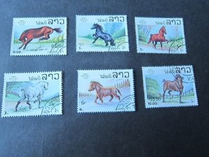 Laos 1983 Sc 436-441 Horse set FU