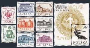 Poland 1334-1342, MNH. Mi 1597-1604. Warsaw-700, 1965. Arms, Castles, Memorials.
