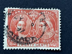 1897 Canada Scott #59 used 20 cent Postage Stamp Queen Victoria Jubilee, cv $150