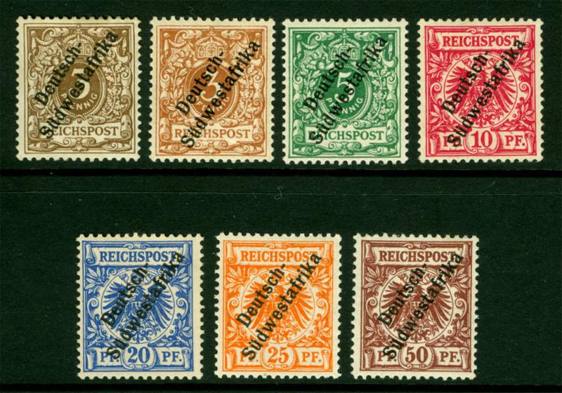 German Colonies  SOUTH WEST AFRICA 1899 SURCHARGED complete set Sc# 7-12 mint MH