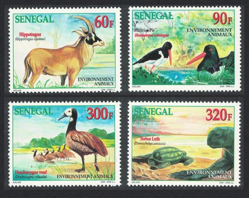 Senegal Antelope Oystercatcher Bird Duck Turtle Fauna 4v SG#1596-1599