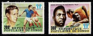 Congo Republic #444-45 MNH soccer