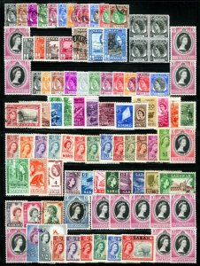 Malaya States 1953-1961  1c-$5.00 Assorted Queen Elizabeth II Issues MH & Used