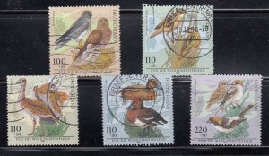 Germany 1998 SC# B837-40 Mi# 2015-9 Bird Set used