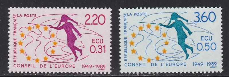 France # 1O45-1O46, Council of Europe 40th Anniversary, NH, 1/2 Cat.