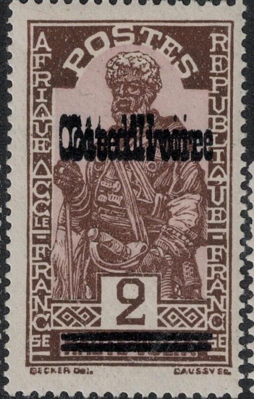 Ivory Coast 1933 SC 96b Signed Double oupt SCV$ 40.00