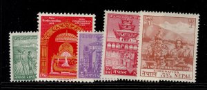 Nepal SG97-101, 1956 Coronation set, LH MINT. Cat £190.