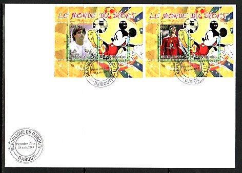 Djibouti, 2008 Cinderella issue. Disney & Soccer, First day cover. ^