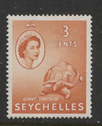 Seychelles - Scott 174 - QEII Definitive -1954 -MLH - Single 3c Stamp