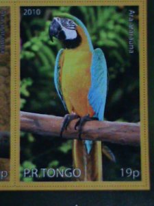 TONGA STAMP-BLUE & YELLOW MACAW PARROT-MNH STAMP SHEET