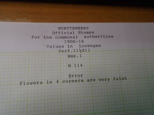 Wurttemberg  #   O15     / Mint