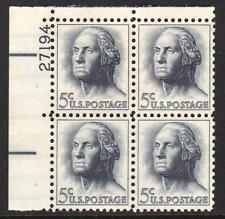 SCOTT # 1283 WASHINGTON 5 CENT PLATE BLOCK MINT NEVER HINGED GEM QUALITY