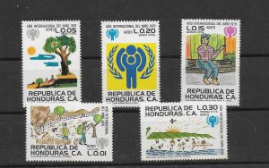 HONDURAS 1980 INTERNATIONAL YEAR OF THE CHILD, DRAWING, EMBLEM CHILDREN SET OF 5 