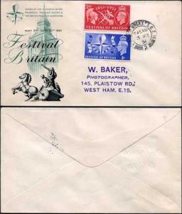 1951 Festival of Britain illustrated FDC