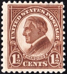 SC#553 1½¢ Harding Single (1925) MLH