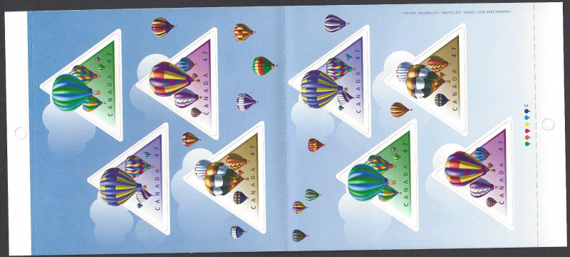 Canada #1921 MNH booklet, Hot air balloons, issued 2001