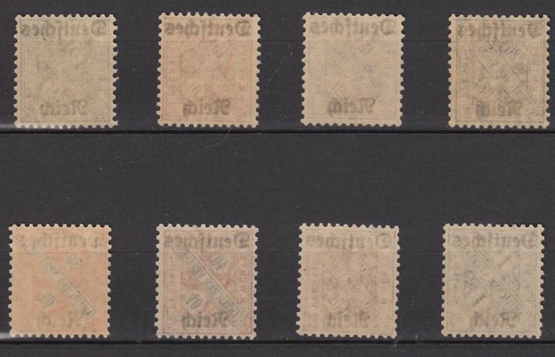 WWI  Third Reich Service Stamps  Full Set  Michel 57/64 MNH Luxe