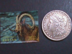 ​BHUTAN-1970 SC#116B IBEX-MOUNTAIN GOAT-3D RARE STAMP-WE SHIP TO WORLWIDE VF