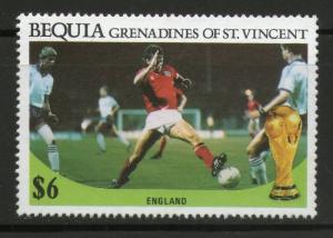 Bequia Gr. of St. Vincent 1986 World Cup Football Sc 229 England MNH # 03861