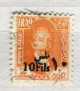 IRAQ; 1932 early Faisal surcharged issue fine used 10f. value