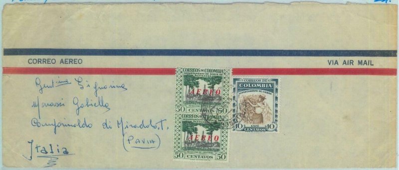 84265 - COLOMBIA - AIRMAIL COVER to ITALY 1958 - Petrol COFFEE