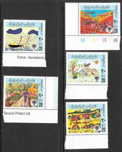 LIBYA 1979 IYC Year of the Child Set Sc 810a-810e MNH