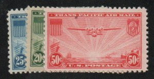 USA #C20 - 22 VF/XF OG NH, neat color set, nicely centered, CHOICE!