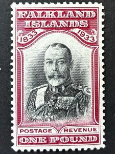 FALKLAND ISLANDS SG138 1933 £1 BLACK & CARMINE CENTENARY. Fine Unmounted Mint.