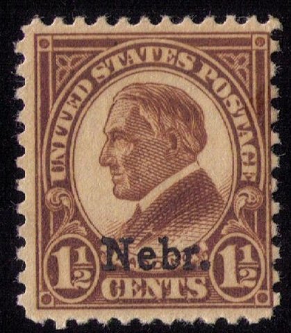 US Sc 670 MLH  1-1/2c NEBR..OVERPRINT FINE