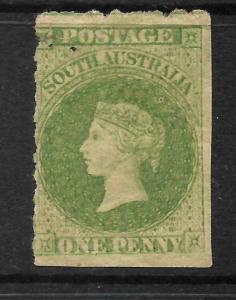 SOUTH AUSTRALIA 1858-59  1d   YELLOW GREEN  QV   MH   SG 14