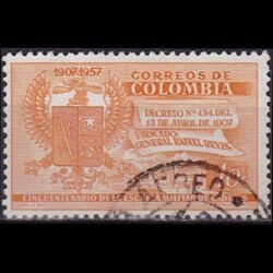 COLOMBIA 1957 - Scott# 674 Mil.Academy 10c Used