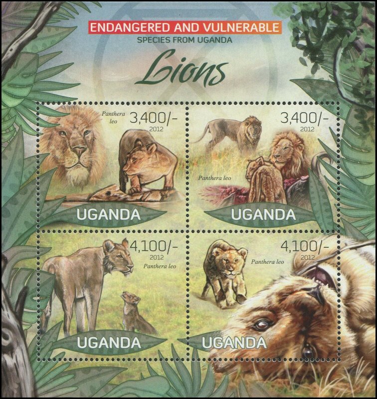 Uganda 2012 Sc 2006 Endangered Lion CV $11