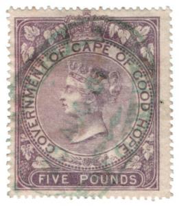 (I.B) Cape of Good Hope Revenue : Stamp Duty £5 (1865)