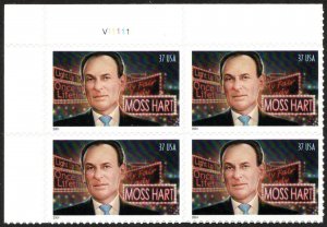 USA Sc. 3882 37c Moss Hart 2004 MNH plate block