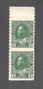 Canada SCOTT # 128ai VF MINT WET PRINTING PAIR PART PERFORATE COILS BS29232