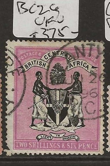 BRITISH CENTRAL AFRICA     SG26   ARMS  2/6   VFU     P1204A H