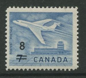 Canada  #430  MNH  1964 Surcharge 8c on a 7c Stamp