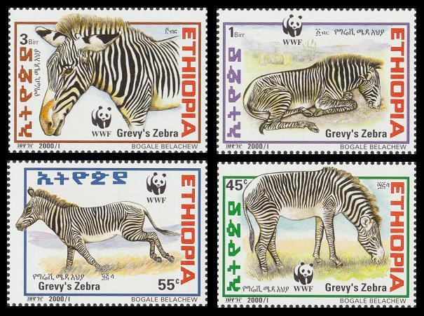 Ethiopia WWF Grevy's Zebra 4v SG#1816/19 SC#1533 a-d MI#1704-07