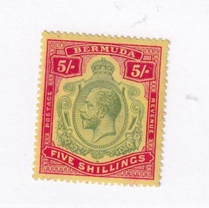 BERMUDA # 52 VF-MLH KGV 5sh KEY ISSUE