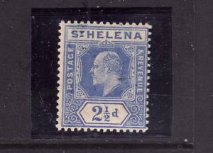 D4-St. Helena-Sc#56-unused hinged-2&1/2d blue-King Edward VI