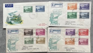 AUSTRALIA - Norfolk Island GVI SG1-12a, 1947-59 set on FDCs, VFU. Cat £28.